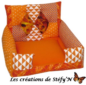 couffin fauteuil arlequin orange furet cochon d`inde rat rongeur