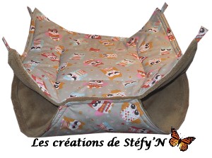 Hamac double croisé cocooning hibou furet cochon d`inde rat chinchilla rongeur