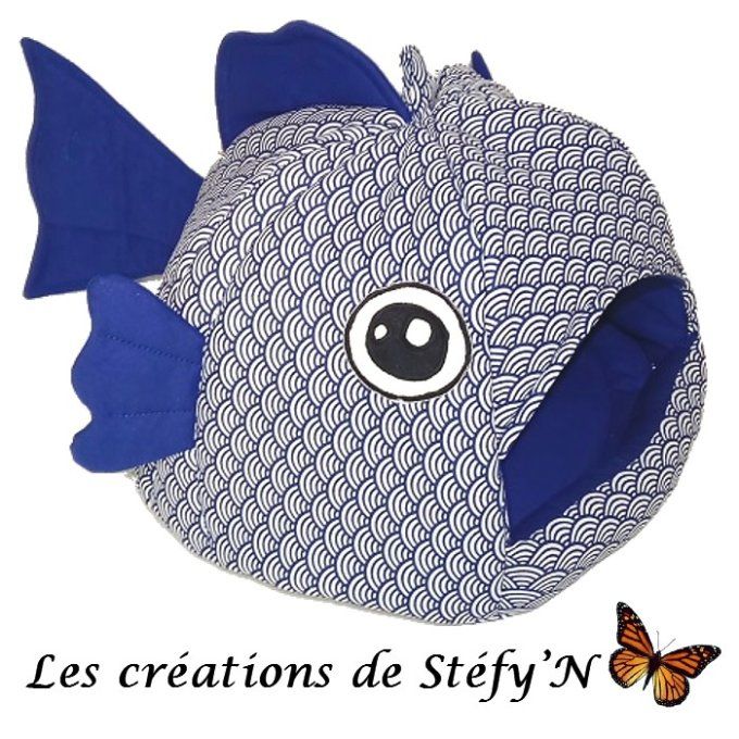 Cabane POISSON BLEU 35x24cm