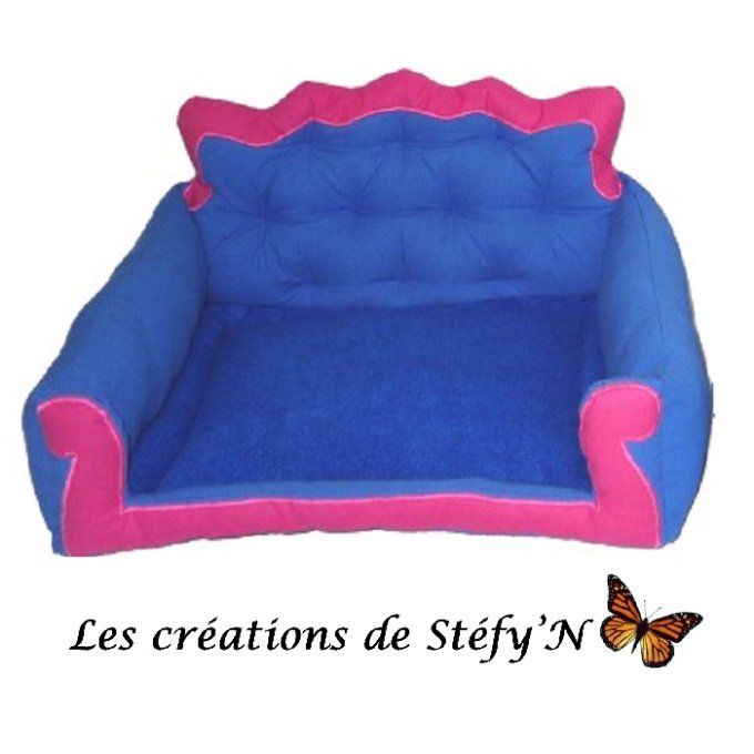 canapé baroque bleu rose