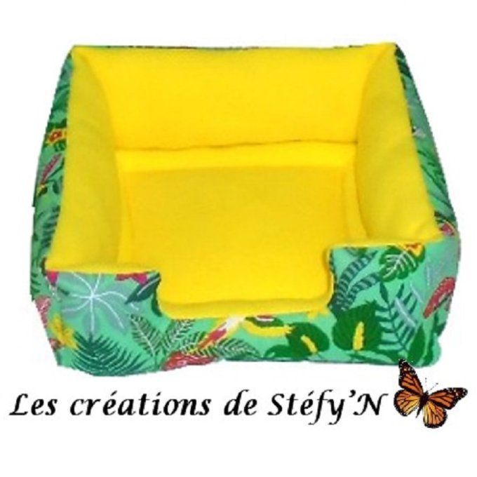 Couffin carré avec une entrée boudin en 2 parties coton + polaire