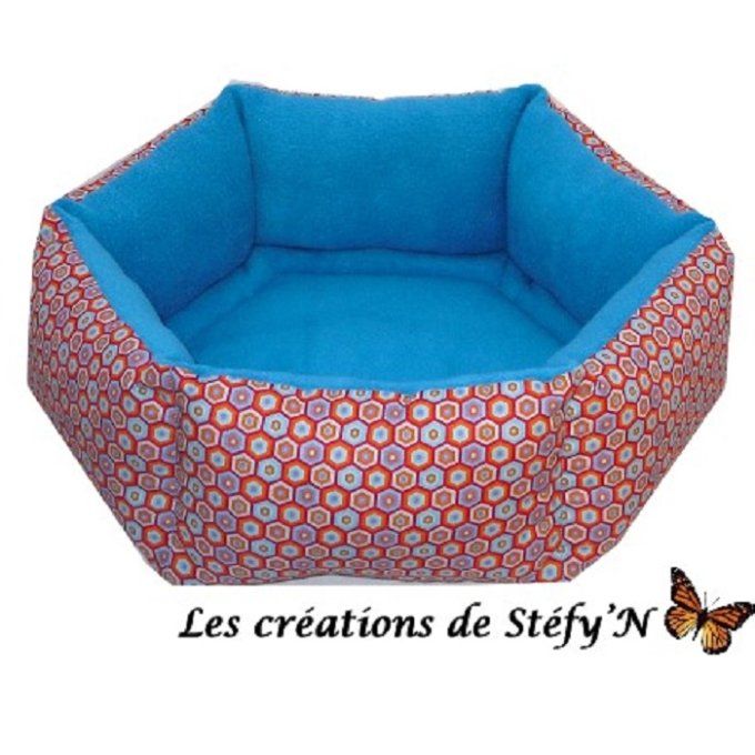 couffin hexagonal boudin en 2 parties coton + polaire