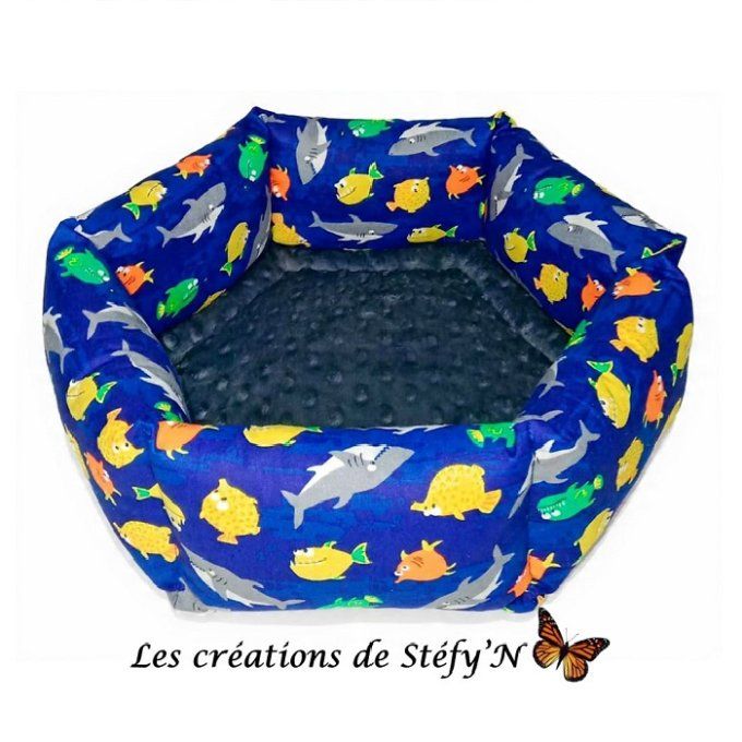 couffin hexagonal boudin tout en coton en 1 partie