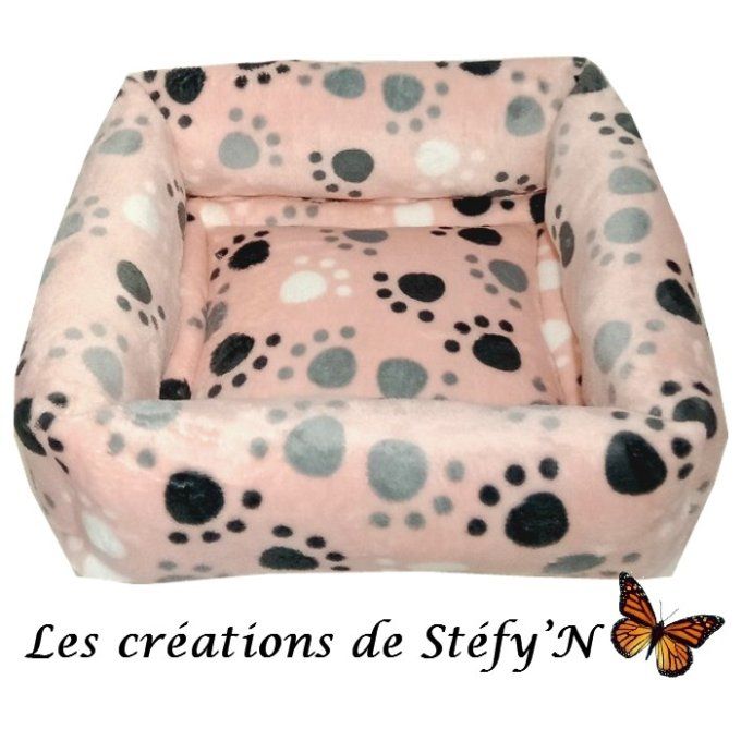 Couffin carré PATTE ROSE