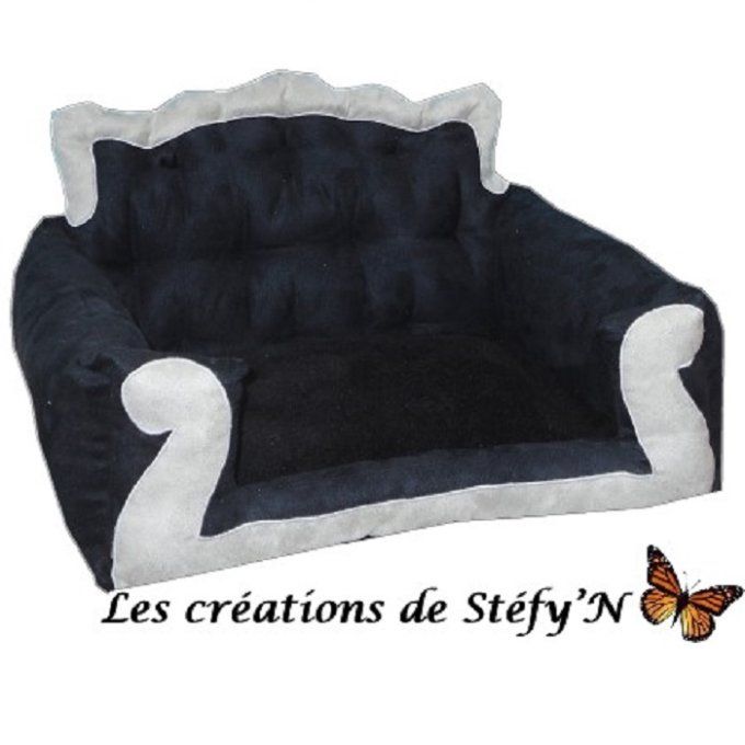 canapé baroque noir gris